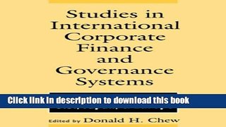 Books Studies in International Corporate Finance and Governance Systems: A Comparison of the U.S.,