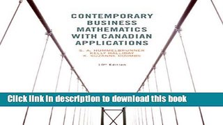 Ebook Contemporary Business Mathematics with Canadian Applications (10th Edition) Free Online