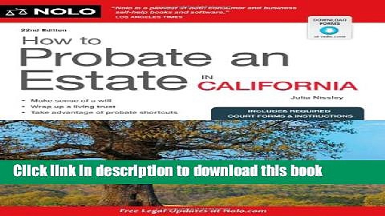 Books How to Probate an Estate in California Free Online