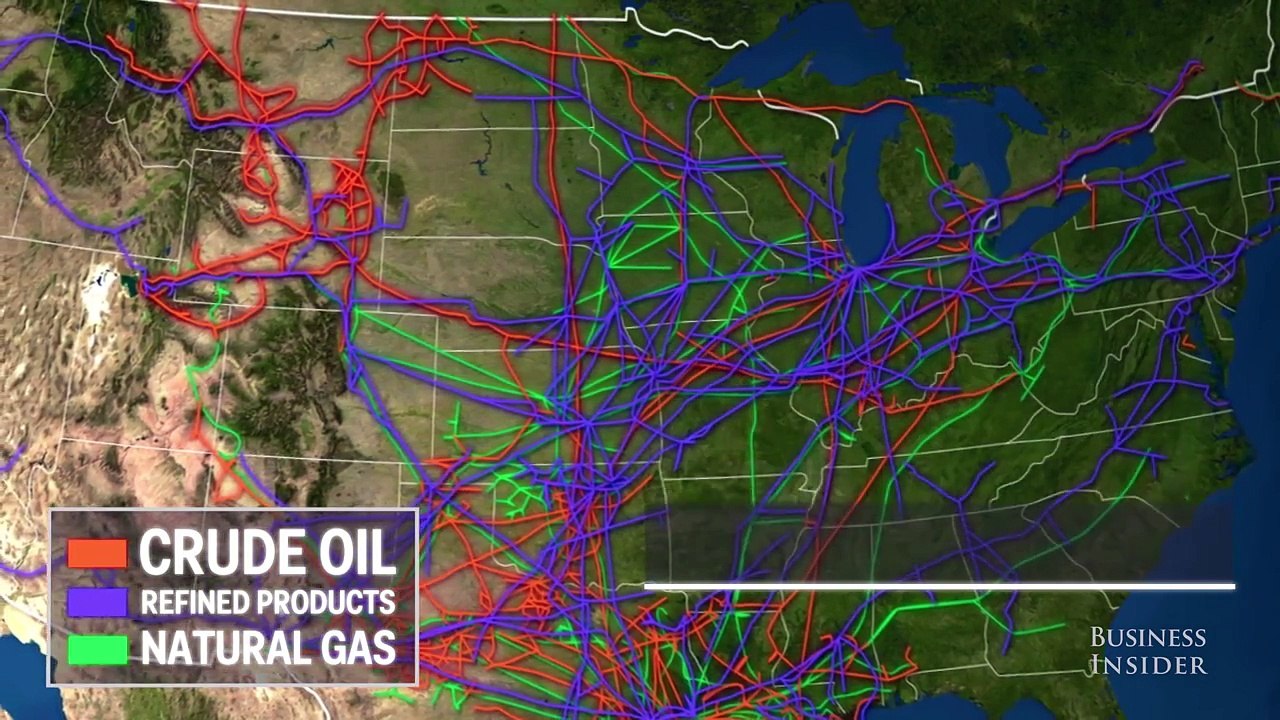 Animated map of the major oil and gas pipelines in the US (1)