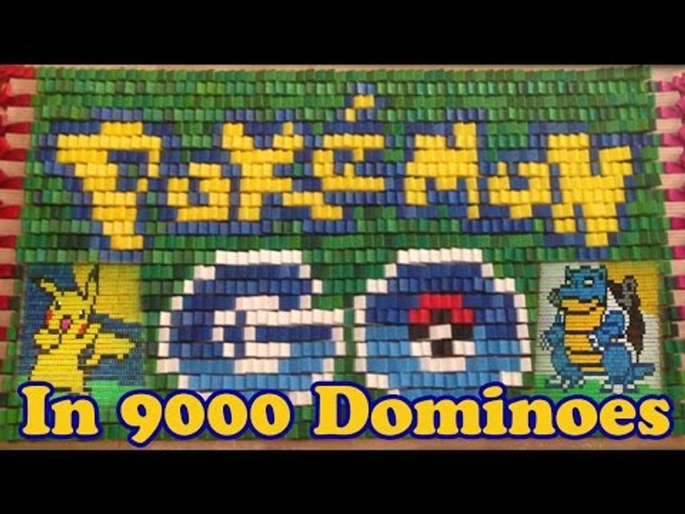 Colorful Domino Display Is Inspired by Pokemon Go