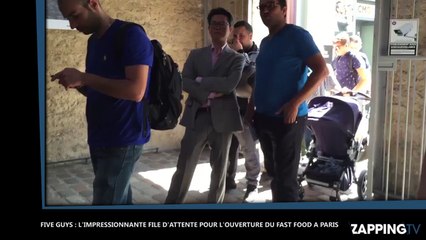 Five Guys : L'impressionnante file d'attente pour l'ouverture du fast food à Paris (Vidéo)