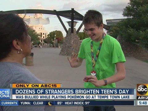 Strangers gather to brighten Pokemon Go player's day after he was bullied