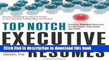 Ebook Top Notch Executive Resumes: Creating Flawless Resumes for Managers, Executives, and CEOs