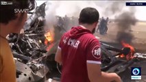 Footage shows wreckage of Russian helicopter downed in Syria's Idlib