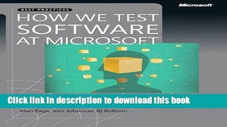 [Read PDF] How We Test Software at Microsoft Ebook Free