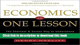 Ebook Economics in One Lesson: The Shortest and Surest Way to Understand Basic Economics Full Online