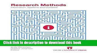 Books Research Methods: Information, Systems and Contexts Full Download