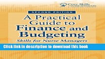 [PDF] A Practical Guide to Finance and Budgeting: Skills for Nurse Managers [With CDROM] Download
