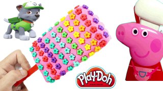 PLAY DOH PINK FLOWER! - Peppa Pig watch create Ice Cream Playdoh for Paw Patrol Toys