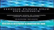 Books Hedge Fund Due Diligence: Professional Tools to Investigate Hedge Fund Managers Free Online