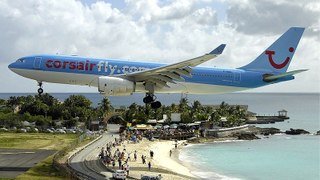 Airpoirt St Maarten ✱ Amazing Plane landing and Takeoff footage ✱ Crosswind storm ✱ Bikini Girls Part2