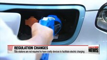 Fewer regulations for installing charging stations at gas stations