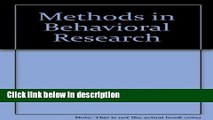 Books Methods in Behavioral Research Free Online
