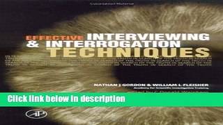 Books Effective Interviewing and Interrogation Techniques Full Online