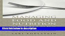 Ebook Managing Food And Nutrition Services For The Culinary, Hospitality, And Nutrition