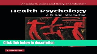 Books Health Psychology: A Critical Introduction Full Online