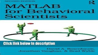 Books MATLAB for Behavioral Scientists, Second Edition Full Download