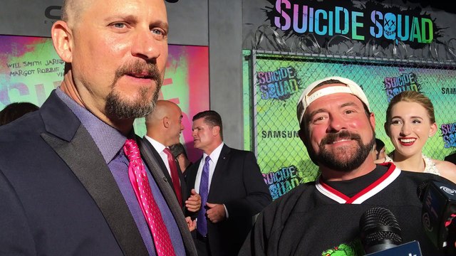 Kevin Smith and David Ayer Fanboy Out Together at Suicide Squad Red Carpet