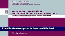 Books Ad-Hoc, Mobile, and Wireless Networks: Third International Conference, ADHOC-NOW 2004,