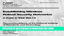 Ebook Establishing Wireless Robust Security Networks:  A Guide to IEEE 802.11i: Recommendations of
