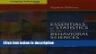 Ebook Bundle: Cengage Advantage Books: Essentials of Statistics for the Behavioral Sciences, 8th +