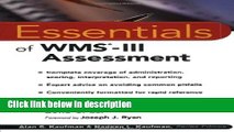 Books Essentials of WMS-III Assessment (Essentials of Psychological Assessment) Free Online