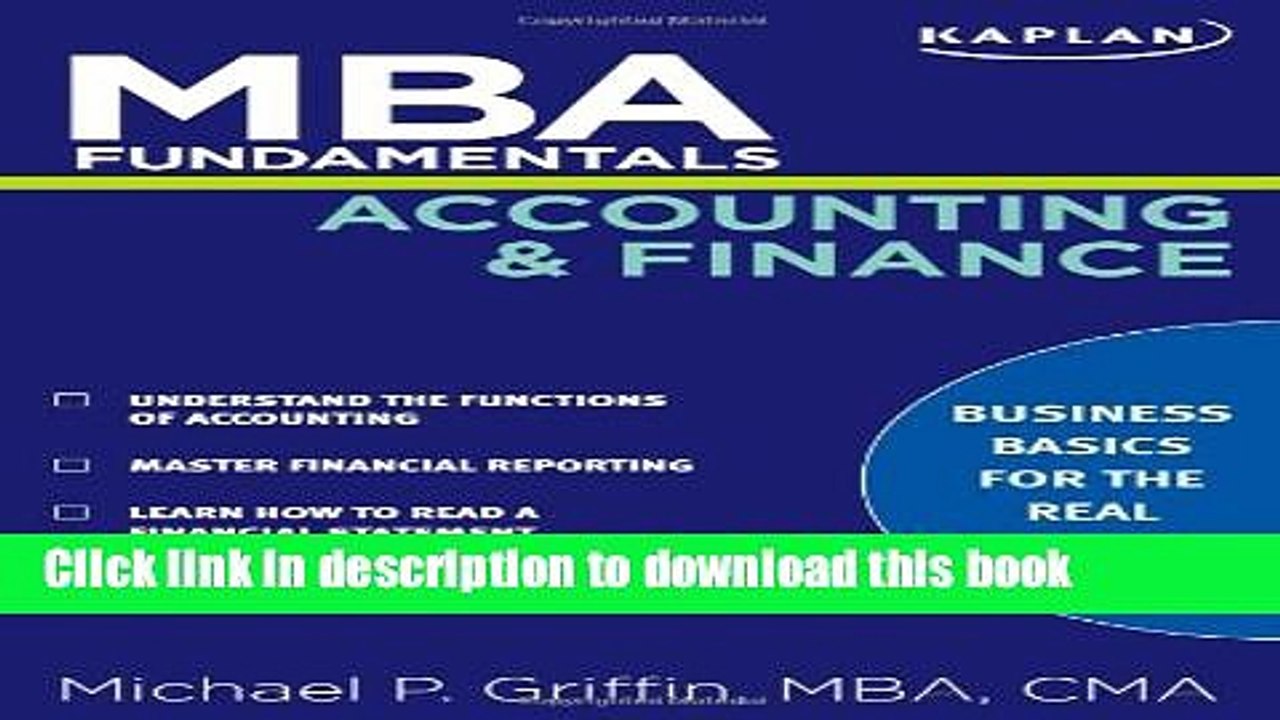 Books MBA Fundamentals Accounting and Finance Free Online