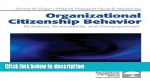 Books Organizational Citizenship Behavior: Its Nature, Antecedents, and Consequences (Foundations