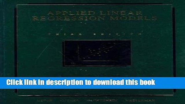 [Read PDF] Applied Linear Regression Models Ebook Online