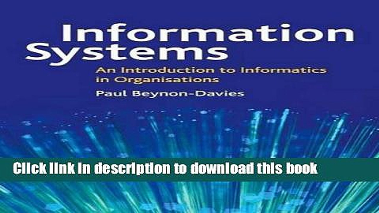 PDF  Information Systems an Introduction to Informatics in Organizations  Online