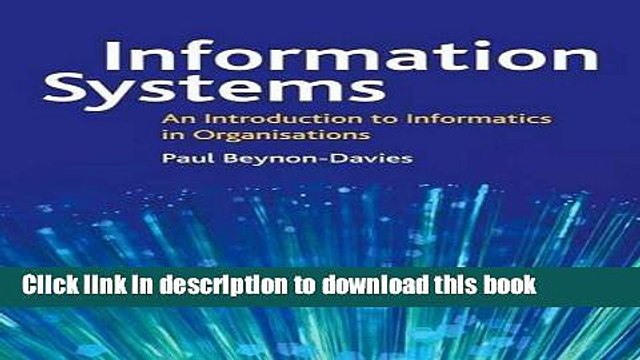 PDF Information Systems an Introduction to Informatics in Organizations Online