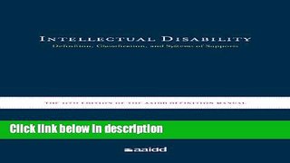 Books Intellectual Disability: Definition, Classification, and Systems of Supports (11th Edition)