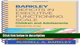 Ebook Barkley Deficits in Executive Functioning Scale--Children and Adolescents (BDEFS-CA) Free