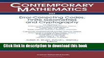 Ebook|Books} Error-correcting Codes, Finite Geometries and Cryptography (Contemporary Mathematics)