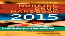 Ebook Saunders Nursing Drug Handbook 2015 Full Download