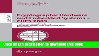 Ebook|Books} Cryptographic Hardware and Embedded Systems - CHES 2009: 11th International Workshop