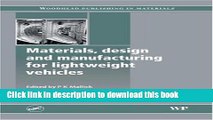 Books Materials, Design and Manufacturing for Lightweight Vehicles Free Online