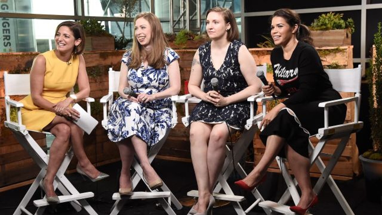 Chelsea Clinton, Lena Dunham, and America Ferrera at the DNC