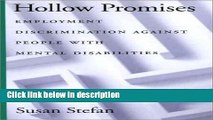 Ebook Hollow Promises: Employment Discrimination Against People with Mental Disabilities (Law and