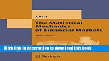 [Read PDF] The Statistical Mechanics of Financial Markets (Theoretical and Mathematical Physics)