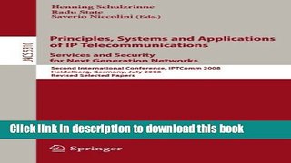 Ebook|Books} Principles, Systems and Applications of IP Telecommunications. Services and Security