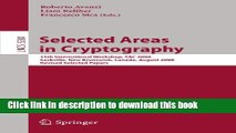 Ebook|Books} Selected Areas in Cryptography: 15th Annual International Workshop, SAC 2008,