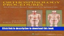Ebook Orthospinology Procedures: An Evidence-Based Approach to Spinal Care Full Online