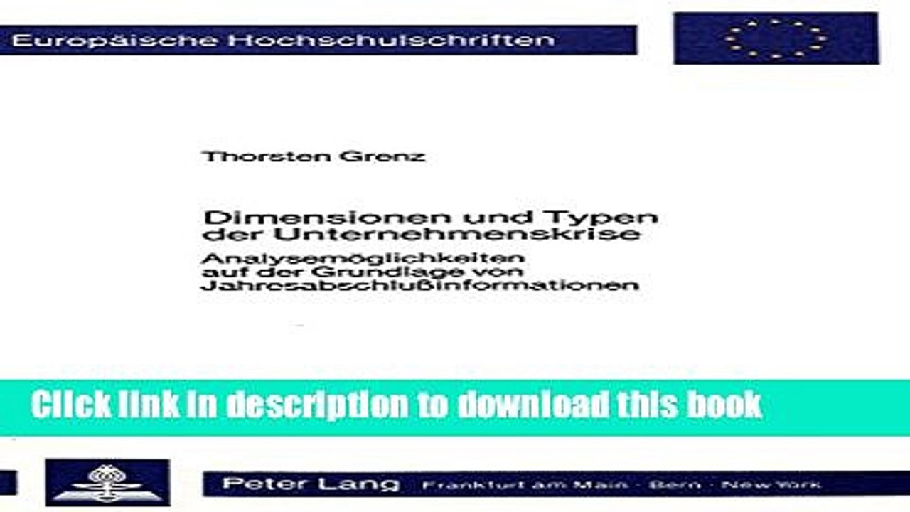 Download  Dimensionen und Typen der Unternehmenskrise: AnalysemÃ¶glichkeiten auf der Grundlage von