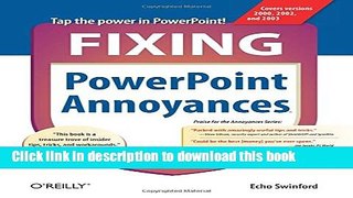 Books Fixing PowerPoint Annoyances: How to Fix the Most Annoying Things About Your Favorite