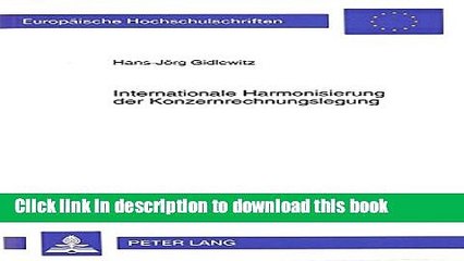 PDF  Internationale Harmonisierung der Konzernrechnungslegung: unter besonderer BerÃ¼cksichtigung