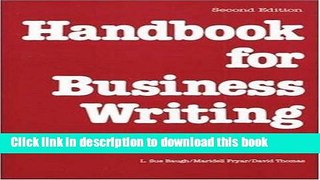Download  Handbook For Business Writing  Free Books