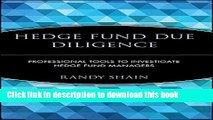 Ebook Hedge Fund Due Diligence: Professional Tools to Investigate Hedge Fund Managers Free Online