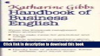 PDF  Katharine Gibbs Handbook of Business English  Free Books